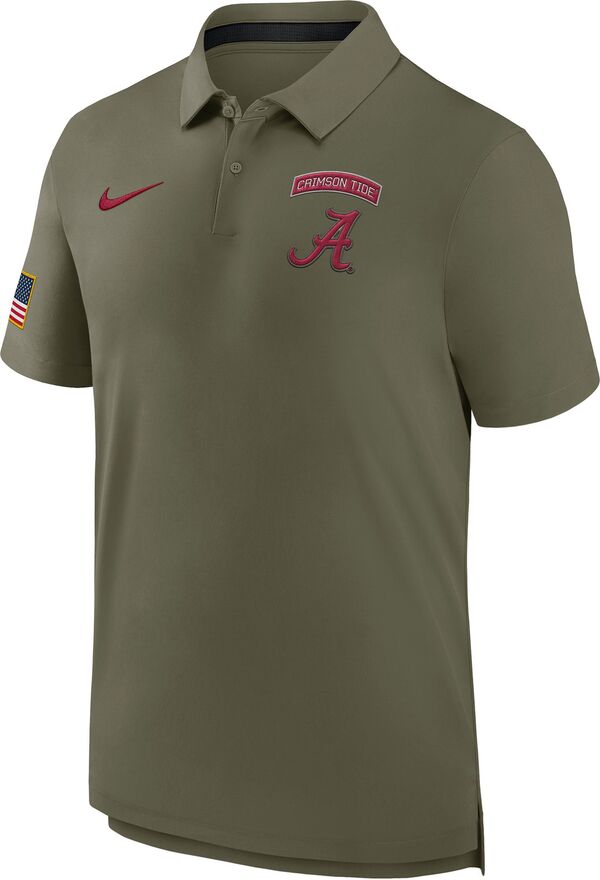 ナイキ メンズ ポロシャツ トップス Nike Men's Alabama Crimson Tide Olive Camo Dri-FIT Military Appreciation Poloの通販は