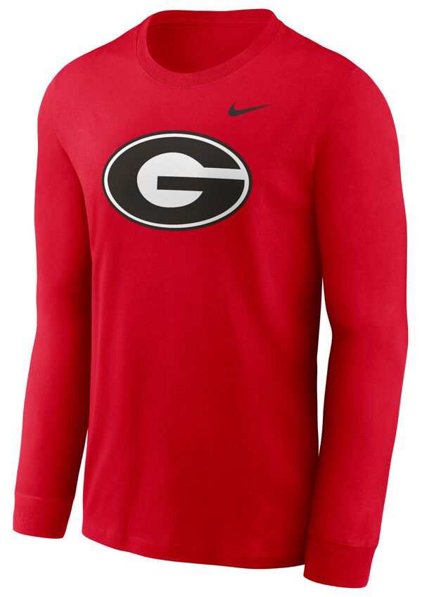 ナイキ メンズ Tシャツ トップス Nike Men's Georgia Bulldogs Red Core Cotton Logo Long Sleeve T-Shirtの通販は