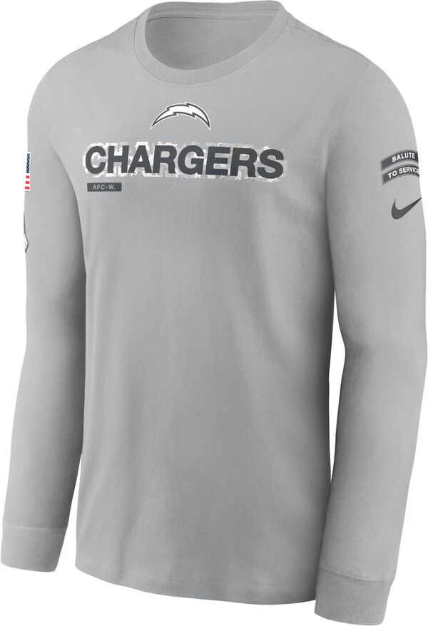 ナイキ メンズ Tシャツ トップス Nike Men's Los Angeles Chargers Salute to Service 2024 Silver Long Sleeve T-Shirtの通販は