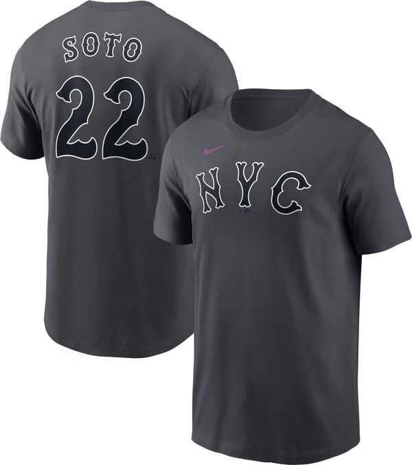 ナイキ メンズ Tシャツ トップス Nike Adult New York Mets Juan Soto #22 Black T-Shirtの通販は