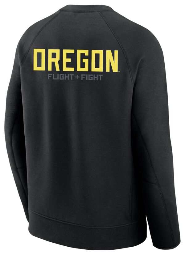 ナイキ メンズ パーカー・スウェット アウター Nike Men's Oregon Ducks Black Tech Fleece Crew Neck Sweatshirt