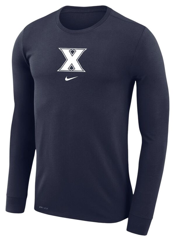 ナイキ メンズ Tシャツ トップス Nike Men's Xavier Musketeers Navy Basketball Shooter Long Sleeve T-Shirtの通販は