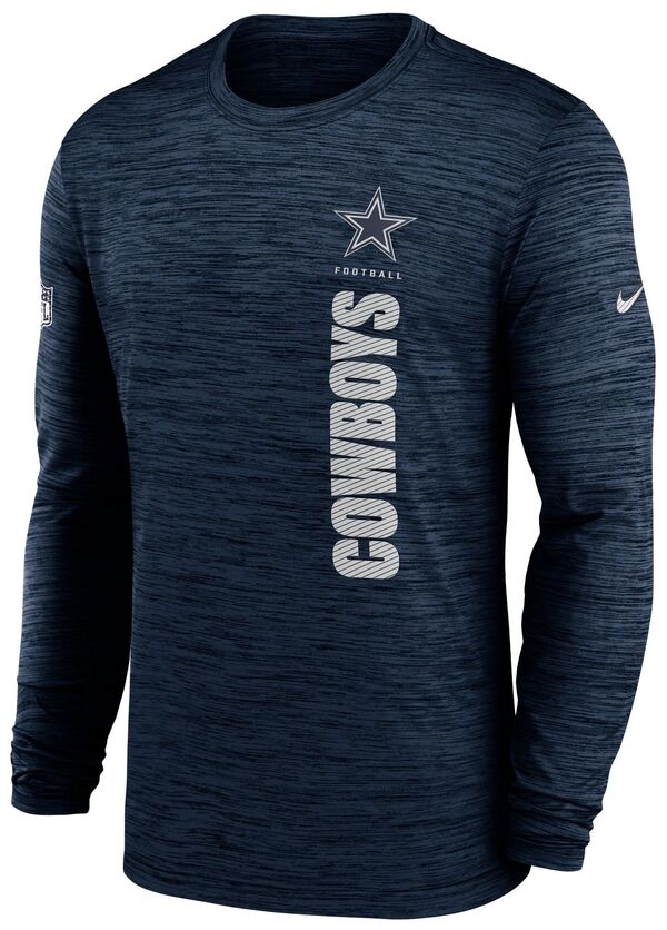 ナイキ メンズ Tシャツ トップス Nike Men's Dallas Cowboys Sideline Velocity Navy Long Sleeve T-Shirtの通販は