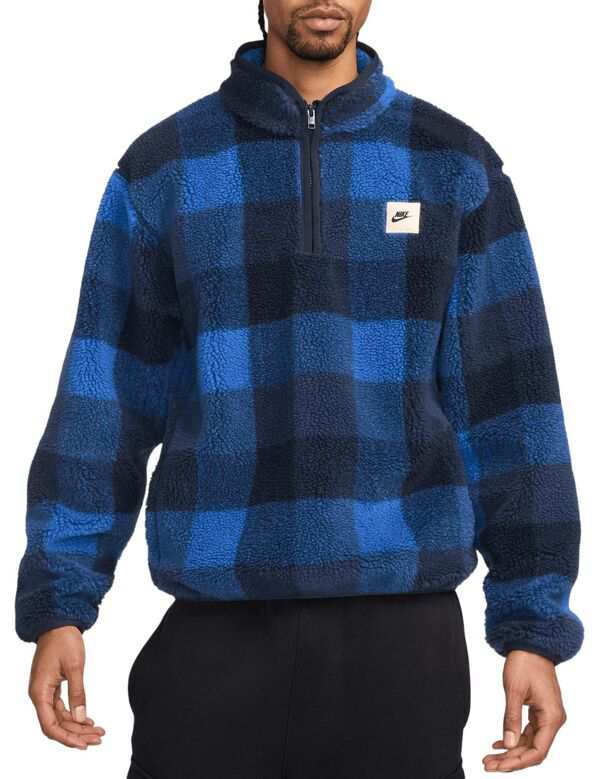 ナイキ メンズ ジャケット・ブルゾン アウター Nike Men's Club Winterized 1/2 Zip Pullover Dark Obsidianの通販は