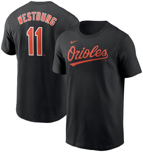 ナイキ メンズ Tシャツ トップス Nike Men's Baltimore Orioles Jordan Westburg #11 Black T-Shirtの通販は