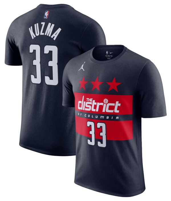 ナイキ メンズ Tシャツ トップス Nike Men's Washington Wizards Kyle Kuzma #33 Navy T-Shirtの通販は