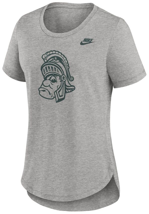 ナイキ レディース Tシャツ トップス Nike Women's Michigan State Spartans Grey Heather Throwback Logo T-Shirtの通販は
