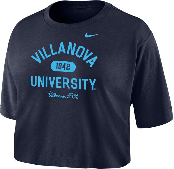 ナイキ レディース Tシャツ トップス Nike Women's Villanova Wildcats Navy Dri-FIT Cotton Crop T-Shirt 12,480円