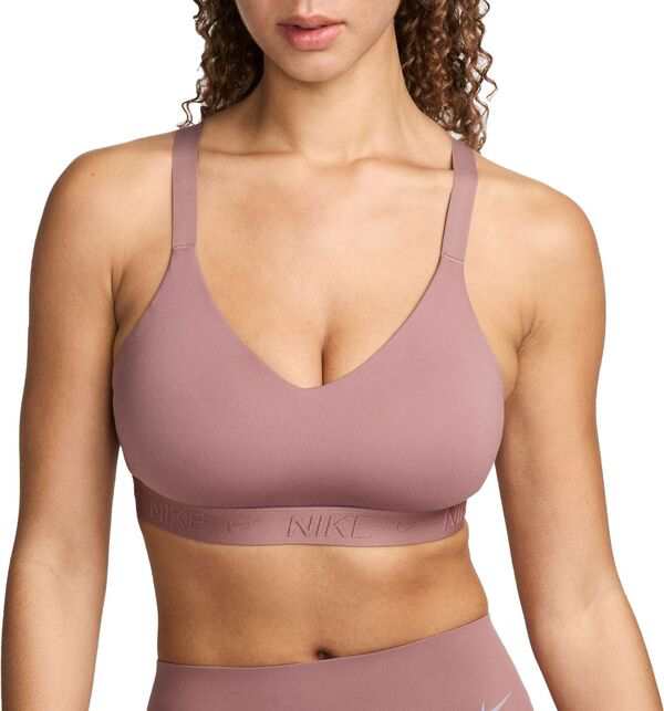 ナイキ レディース ブラジャー アンダーウェア Nike Women's Indy Medium Support Padded Adjustable Sports Bra Smokey Mauve