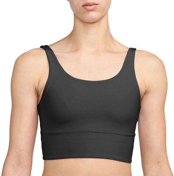 ナイキ レディース ブラジャー アンダーウェア Nike Women's Zenvy Rib Light-Support Non-Padded Longline Sports Bra Black