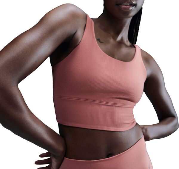 ナイキ レディース ブラジャー アンダーウェア Nike Women's Zenvy Rib Light-Support Non-Padded Longline Sports Bra Canyon Pink