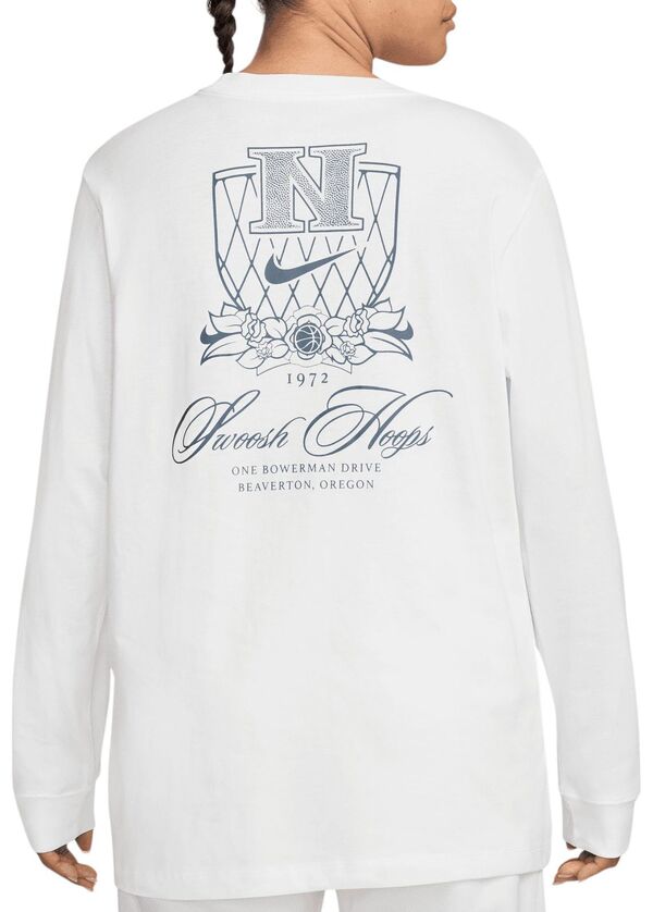 ナイキ レディース Tシャツ トップス Nike Women's Long-Sleeve Graphic Basketball T-Shirt Whiteの通販は