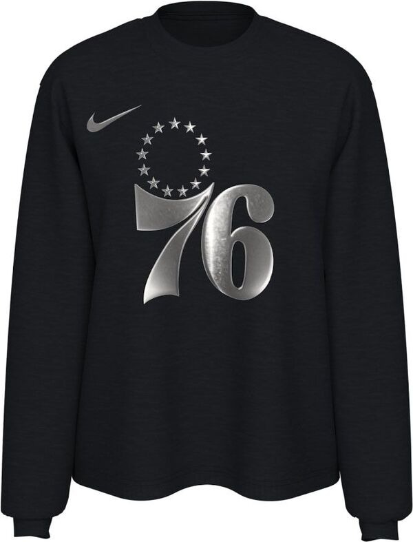 ナイキ レディース Tシャツ トップス Nike Women's Philadelphia 76ers Courtside Shine Boxy Long Sleeve T-Shirtの通販は