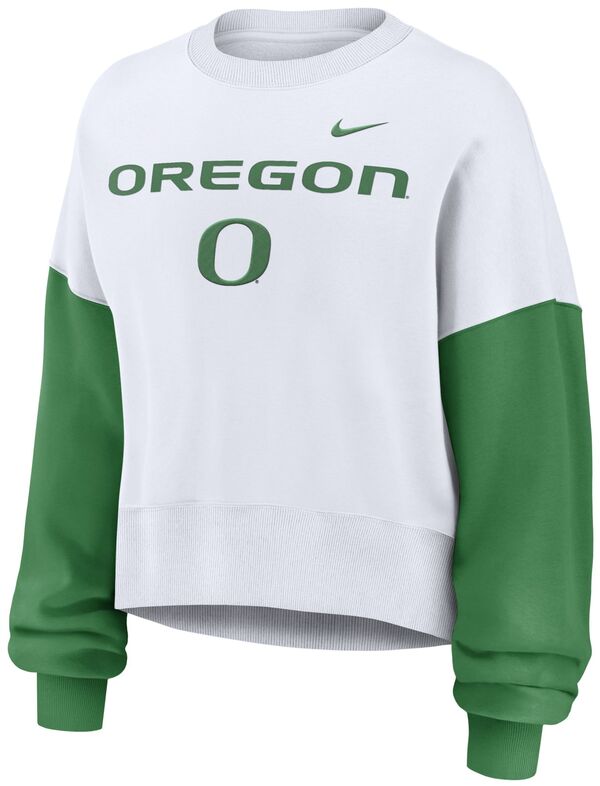 ナイキ レディース パーカー・スウェット アウター Nike Women's Oregon Ducks White/Green Phoenix Crew Neck Sweatshirtの通販は 18,186円