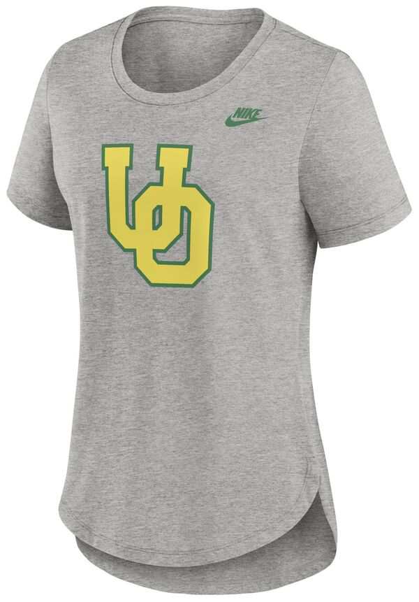ナイキ レディース Tシャツ トップス Nike Women's Oregon Ducks Grey Heather Throwback Logo T-Shirtの通販は