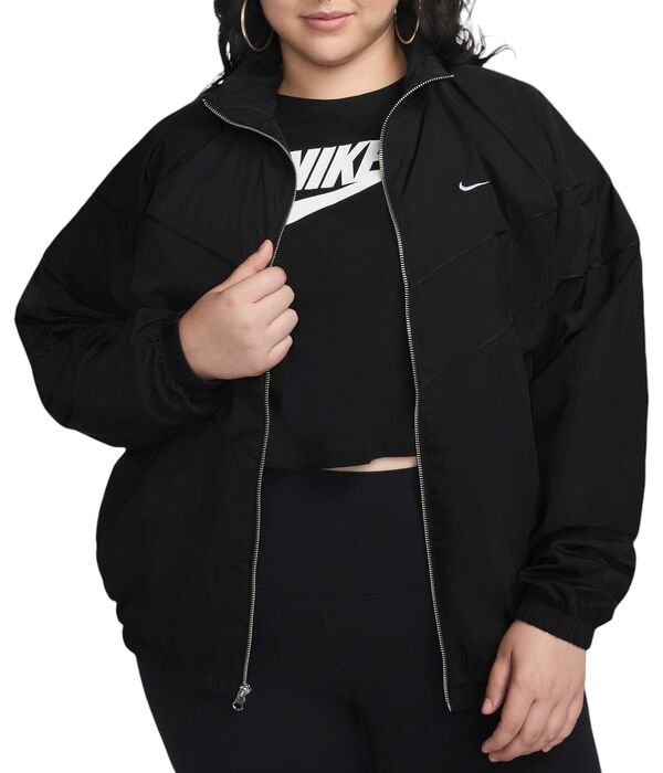 ナイキ レディース ジャケット・ブルゾン アウター Nike Women's Windrunner Loose UV Woven Full-Zip Jacket (Plus Size) Blackの通販は 33,800円