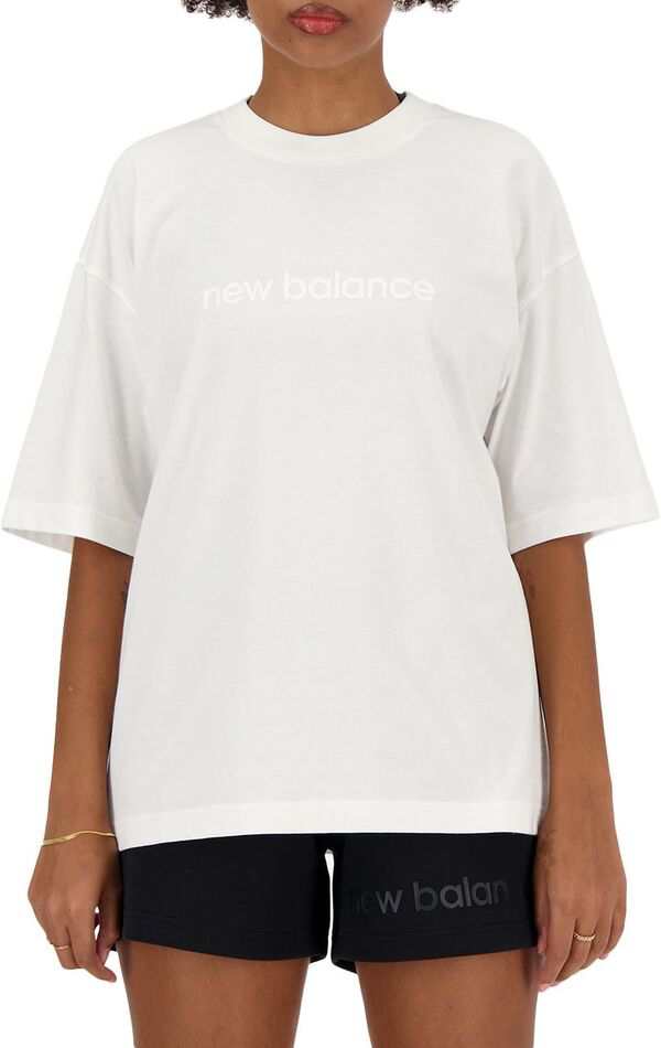 ニューバランス レディース Tシャツ トップス New Balance Women's Hyper Density Oversized Jersey T-Shirt White