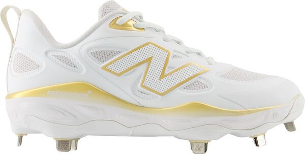 ニューバランス レディース スニーカー シューズ New Balance Women's Fresh Foam X VELO v4 Metal Fastpitch Softball Cleats White/Golの通販は