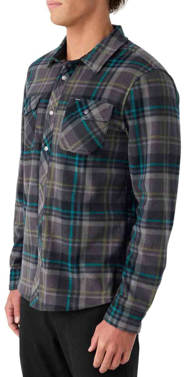 オニール メンズ シャツ トップス O'Neill Men's Glacier Plaid Superfleece Shirt Graphiteの通販は