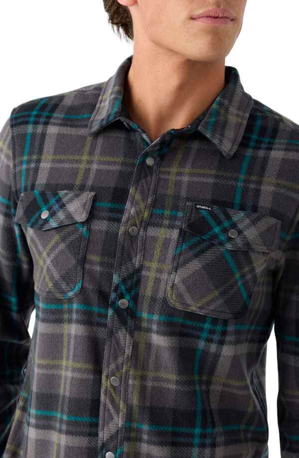 オニール メンズ シャツ トップス O'Neill Men's Glacier Plaid Superfleece Shirt Graphiteの通販は
