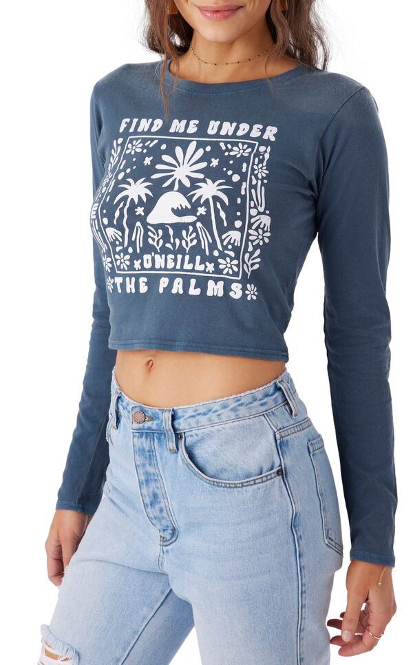 オニール レディース Tシャツ トップス O'Neill Women's Under The Palms Long Sleeve T-Shirt Slateの通販は