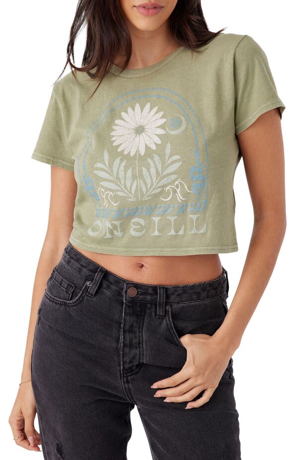 オニール レディース Tシャツ トップス O'Neill Women's Moonlit Daisy T-Shirt Oil Greenの通販は 8,125円