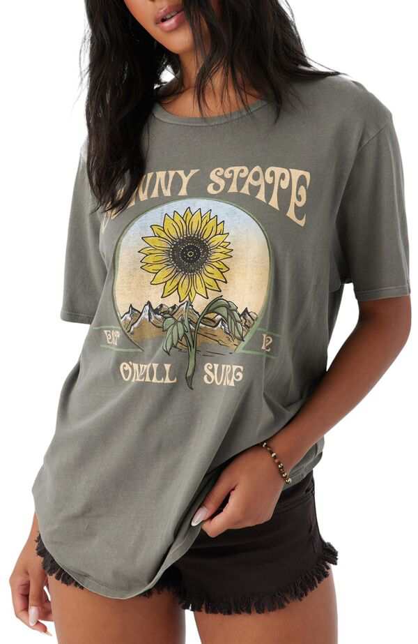 オニール レディース Tシャツ トップス O'Neill Women's Sunny State Short Sleeve T-Shirt Smoked Pearl