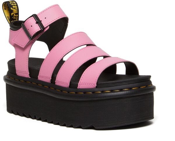 ドクターマーチン レディース サンダル シューズ Dr. Martens Women's Blaire Quad Athena Leather Platform Sandals Fondant Pink Athen