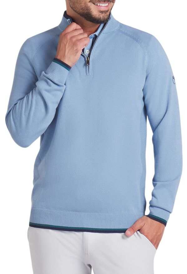 プーマ メンズ パーカー・スウェット アウター PUMA x Arnold Palmer Men's Knit Golf 1/4 Zip Zen Blueの通販は