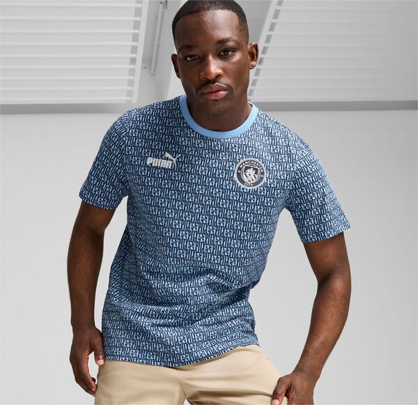 プーマ メンズ Tシャツ トップス PUMA Adult Manchester City Culture Navy T-Shirtの通販は