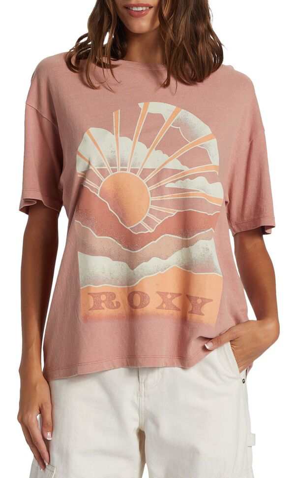 ロキシー レディース Tシャツ トップス Roxy Women's Get Lost In The Moment Oversized Boyfriend T-Shirt Ash Rose