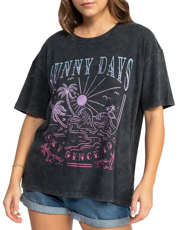 ロキシー レディース Tシャツ トップス Roxy Women's Sunny Days Short Sleeve T-Shirt Anthracite