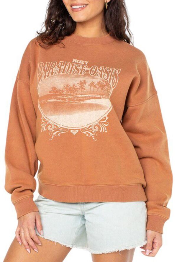 ロキシー レディース パーカー・スウェット アウター Roxy Women's Lineup Oversized Crew Sweatshirt Russetの通販は