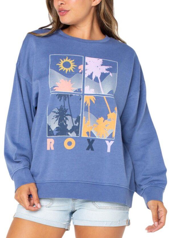 ロキシー レディース パーカー・スウェット アウター Roxy Women's Coastal Motion Crew Sweatshirt Infinity Blueの通販は