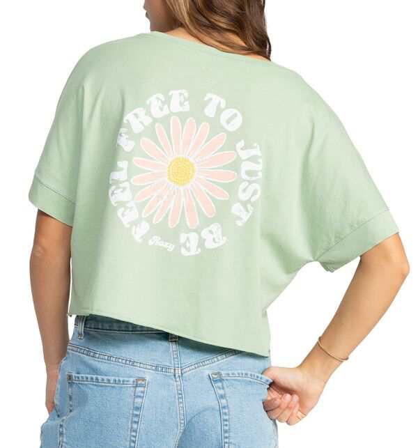 ロキシー レディース Tシャツ トップス Roxy Women's Feel Free T-Shirt Laurel Green