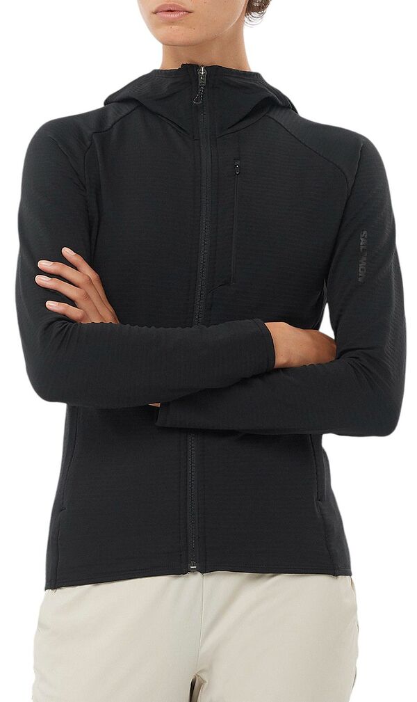 サロモン レディース ジャケット・ブルゾン アウター Salomon Women's Essential Lightwarm Full Zip Jacket Deep Blackの通販は 24,480円