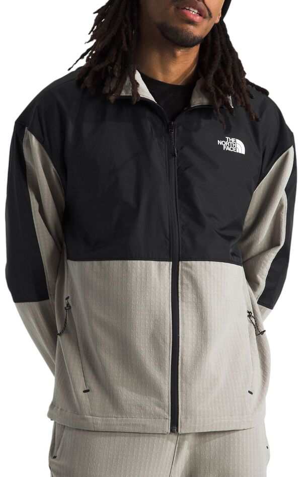 ノースフェイス メンズ パーカー・スウェット アウター The North Face Men's Tekware Grid Hybrid Full Zip Jacket Clay Grey