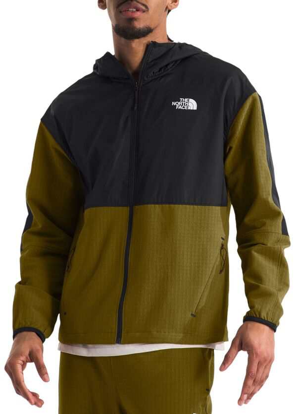 ノースフェイス メンズ パーカー・スウェット アウター The North Face Men's Tekware Grid Hybrid Full Zip Jacket Moss Green/Tnf Blac