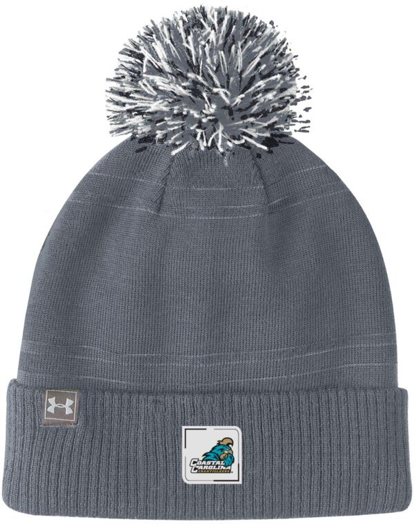 アンダーアーマー メンズ 帽子 アクセサリー Under Armour Adult Coastal Carolina Chanticleers Grey Pom Knit Beanieの通販は
