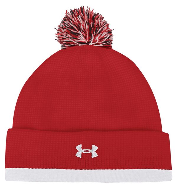 アンダーアーマー レディース 帽子 アクセサリー Under Armour Adult Wisconsin Badgers Red Waffle Knit Beanieの通販は