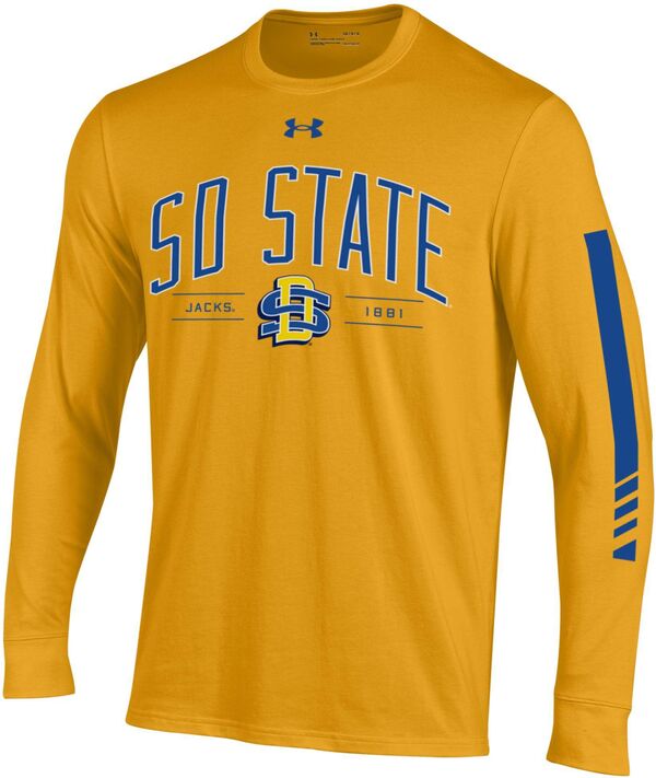 アンダーアーマー メンズ Tシャツ トップス Under Armour Men's South Dakota State Jackrabbits Gold Performance Cotton Long Sleeve Tの通販は