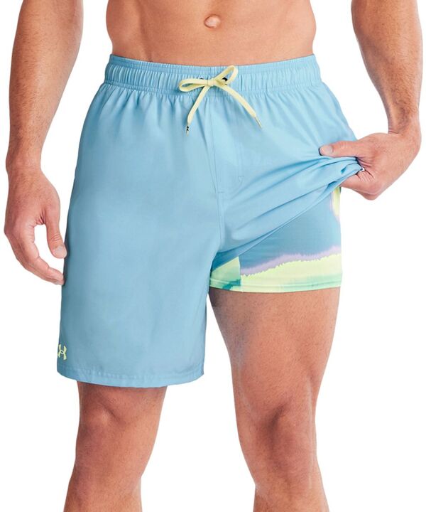 アンダーアーマー メンズ ハーフパンツ・ショーツ 水着 Under Armour Men's Compression Lined 18 in. Volley Swim Shorts Sky Blueの通販は