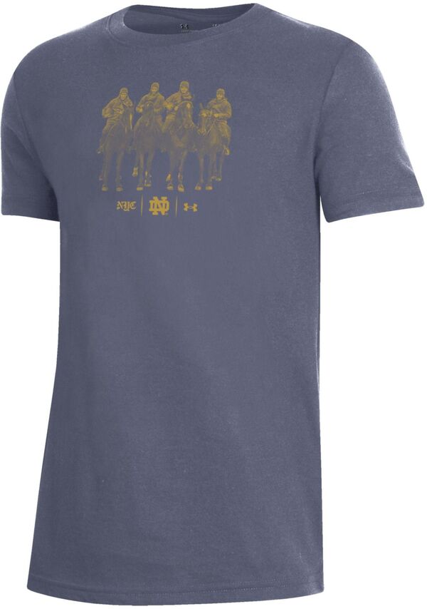 アンダーアーマー メンズ Tシャツ トップス Under Armour Men's Notre Dame Fighting Irish Grey T-Shirtの通販は