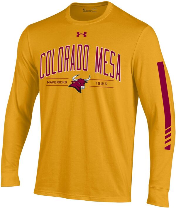 アンダーアーマー メンズ Tシャツ トップス Under Armour Men's Colorado Mesa Mavericks Gold Performance Cotton Long Sleeve T-Shirtの通販は