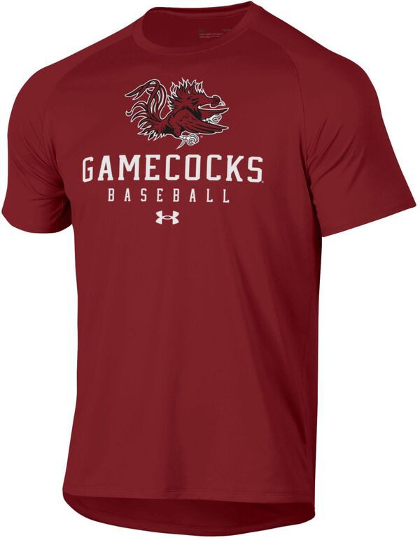 アンダーアーマー メンズ Tシャツ トップス Under Armour Men's South Carolina Gamecocks Maroon Baseball Tech Performance T-Shirtの通販は