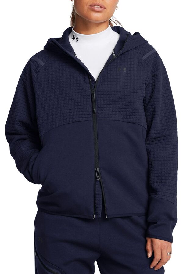 アンダーアーマー レディース パーカー・スウェット アウター Under Armour Women's Unstoppable Fleece Grid Full-Zip Hoodie Midnightの通販は 26,134円
