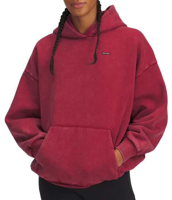 アンダーアーマー レディース パーカー・スウェット アウター Under Armour Women's Icon Heavyweight Fleece Oversized Hoodie Cardinal