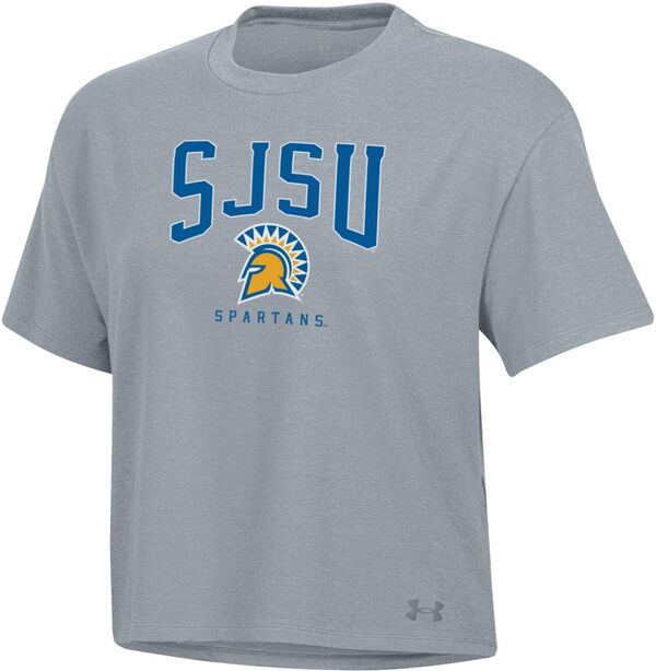 アンダーアーマー レディース Tシャツ トップス Under Armour Women's San Jose State  Spartans Heather Grey All Day T-Shirtの通販は