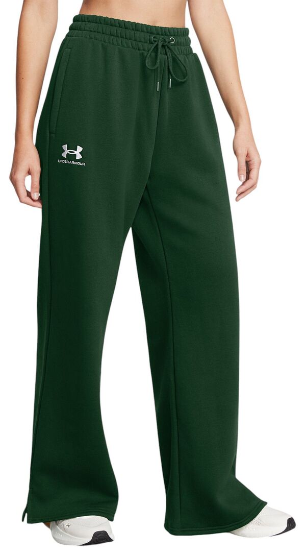 アンダーアーマー レディース カジュアルパンツ ボトムス Under Armour Women's Icon Fleece Wide Leg Pants Forest Green/Whiteの通販は