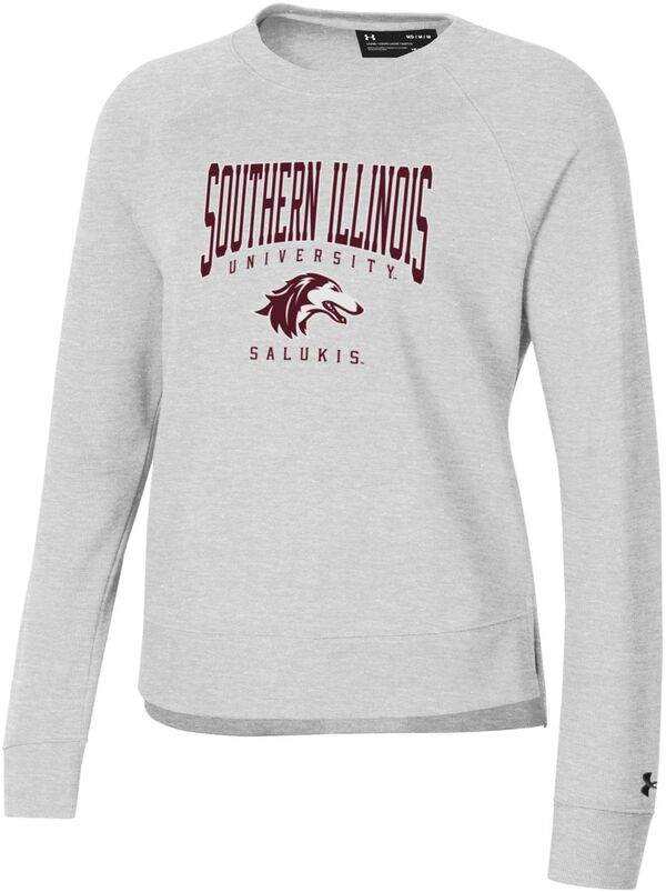アンダーアーマー レディース パーカー・スウェット アウター Under Armour Women's Southern Illinois Salukis Silver Rival Fleece Creの通販は